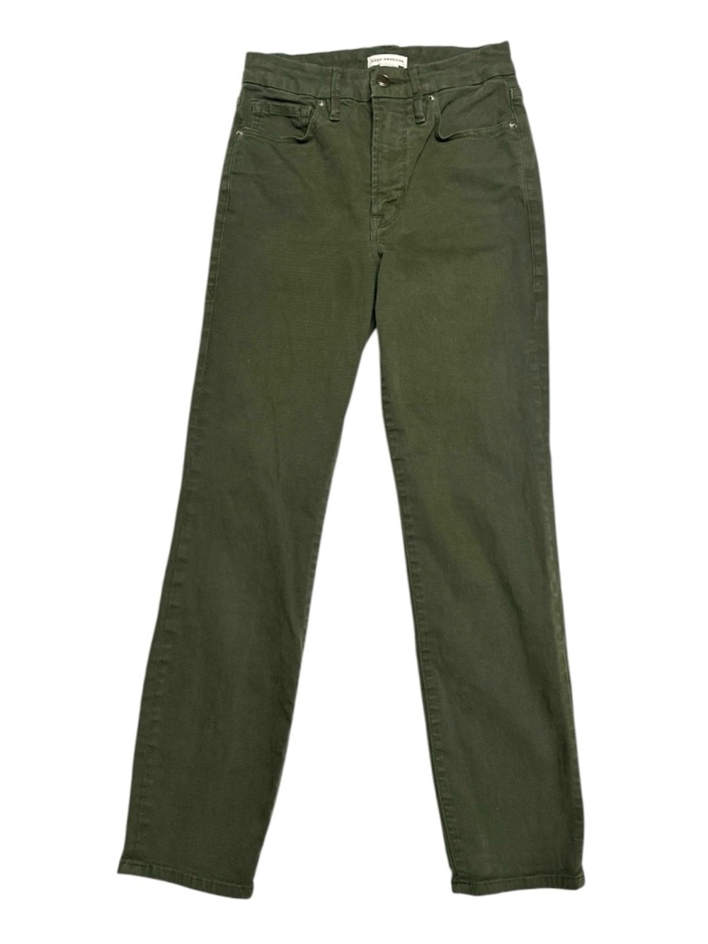 Good American Olive Green Skinny Crop Jeans Size 0/25